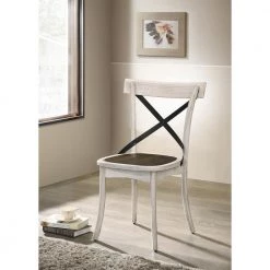 Riamonte Dark Walnut and Antique White Dining Chair (Set of 2) by Furniture of America -Furniture of America Sales Store dark walnut and antique white furniture of america dining chairs idf 3905sc 31 1000