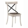 Riamonte Dark Walnut and Antique White Dining Chair (Set of 2) by Furniture of America