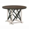 Riamonte 47 in. Round Dark Walnut and Antique White Dining Table (Seats 4) by Furniture of America