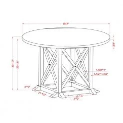 Riamonte 47 in. Round Dark Walnut and Antique White Dining Table (Seats 4) by Furniture of America -Furniture of America Sales Store dark walnut and antique white furniture of america kitchen dining tables idf 3905rt 76 1000