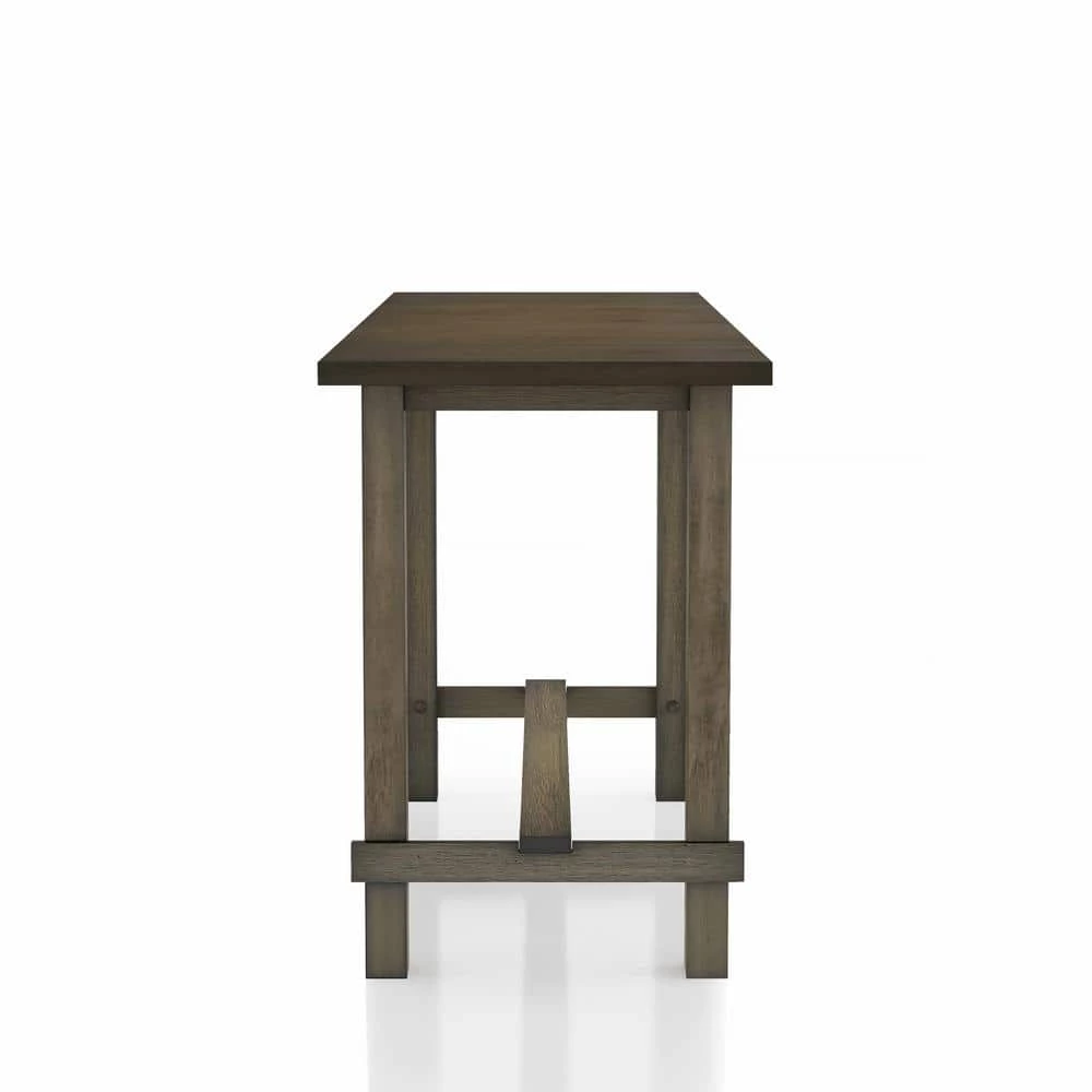 Milroy 70.88 in. Rectangle Dark Walnut and Chestnut Wood Counter Height Dining Table by Furniture of America 5 Milroy 70.88 in. Rectangle Dark Walnut and Chestnut Wood Counter Height Dining Table by Furniture of America - Image 5