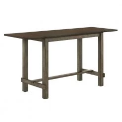 Milroy 70.88 in. Rectangle Dark Walnut and Chestnut Wood Counter Height Dining Table by Furniture of America