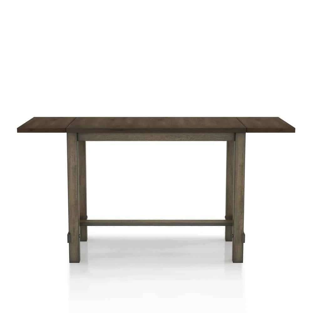 Milroy 70.88 in. Rectangle Dark Walnut and Chestnut Wood Counter Height Dining Table by Furniture of America 3 Milroy 70.88 in. Rectangle Dark Walnut and Chestnut Wood Counter Height Dining Table by Furniture of America - Image 3