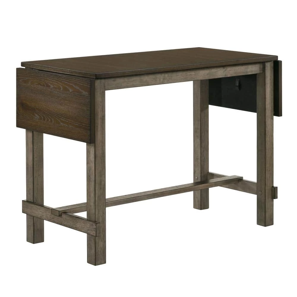 Milroy 70.88 in. Rectangle Dark Walnut and Chestnut Wood Counter Height Dining Table by Furniture of America 2 Milroy 70.88 in. Rectangle Dark Walnut and Chestnut Wood Counter Height Dining Table by Furniture of America - Image 2