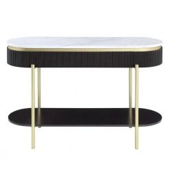 Kivelle 47.75 in. Dark Walnut and White Oval Wood Console Table with Drawer by Furniture of America 12 Kivelle 47.75 in. Dark Walnut and White Oval Wood Console Table with Drawer by Furniture of America -Furniture of America Sales Store dark walnut and white furniture of america console tables idf 4412wn s 1f 1000