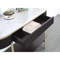 Kivelle 47.75 in. Dark Walnut and White Oval Wood Console Table with Drawer by Furniture of America 11 Kivelle 47.75 in. Dark Walnut and White Oval Wood Console Table with Drawer by Furniture of America -Furniture of America Sales Store dark walnut and white furniture of america console tables idf 4412wn s 4f 1000