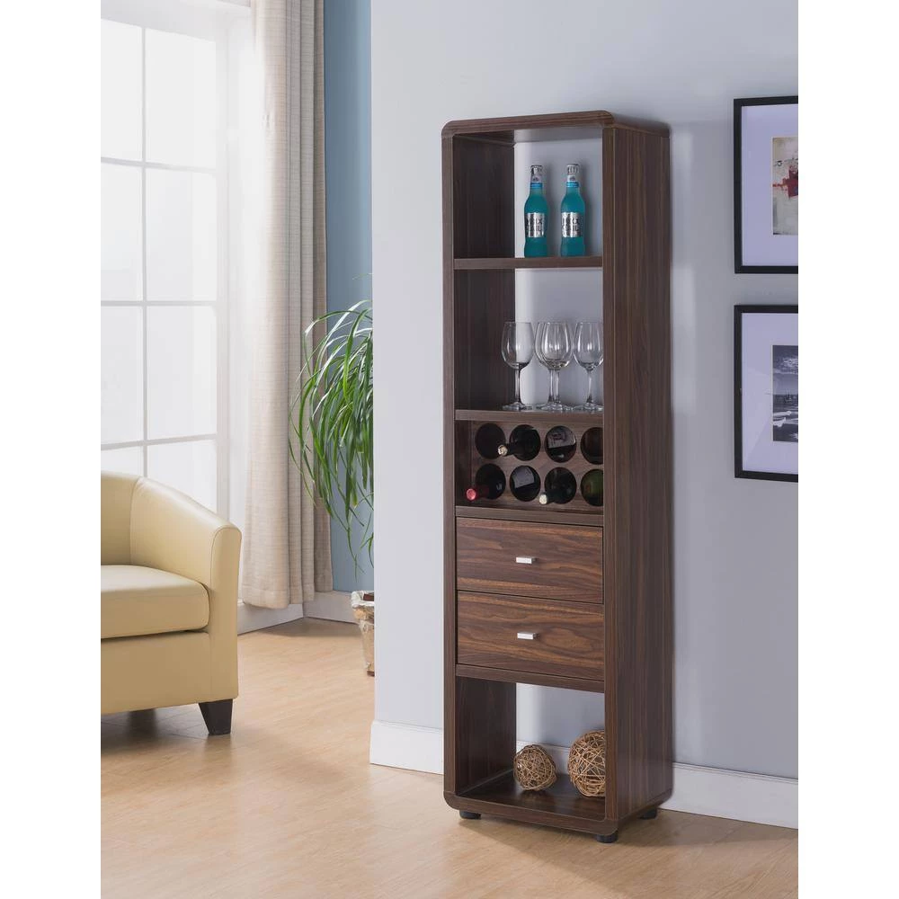 Yaelle 8-Botte Dark Walnut Wine Cabinet by Furniture of America 6 Yaelle 8-Botte Dark Walnut Wine Cabinet by Furniture of America - Image 6