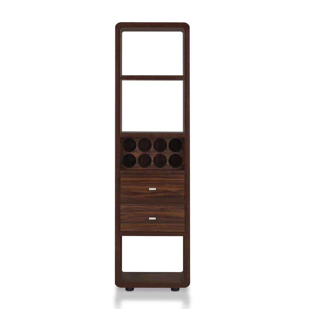 Yaelle 8-Botte Dark Walnut Wine Cabinet by Furniture of America 1 Yaelle 8-Botte Dark Walnut Wine Cabinet by Furniture of America