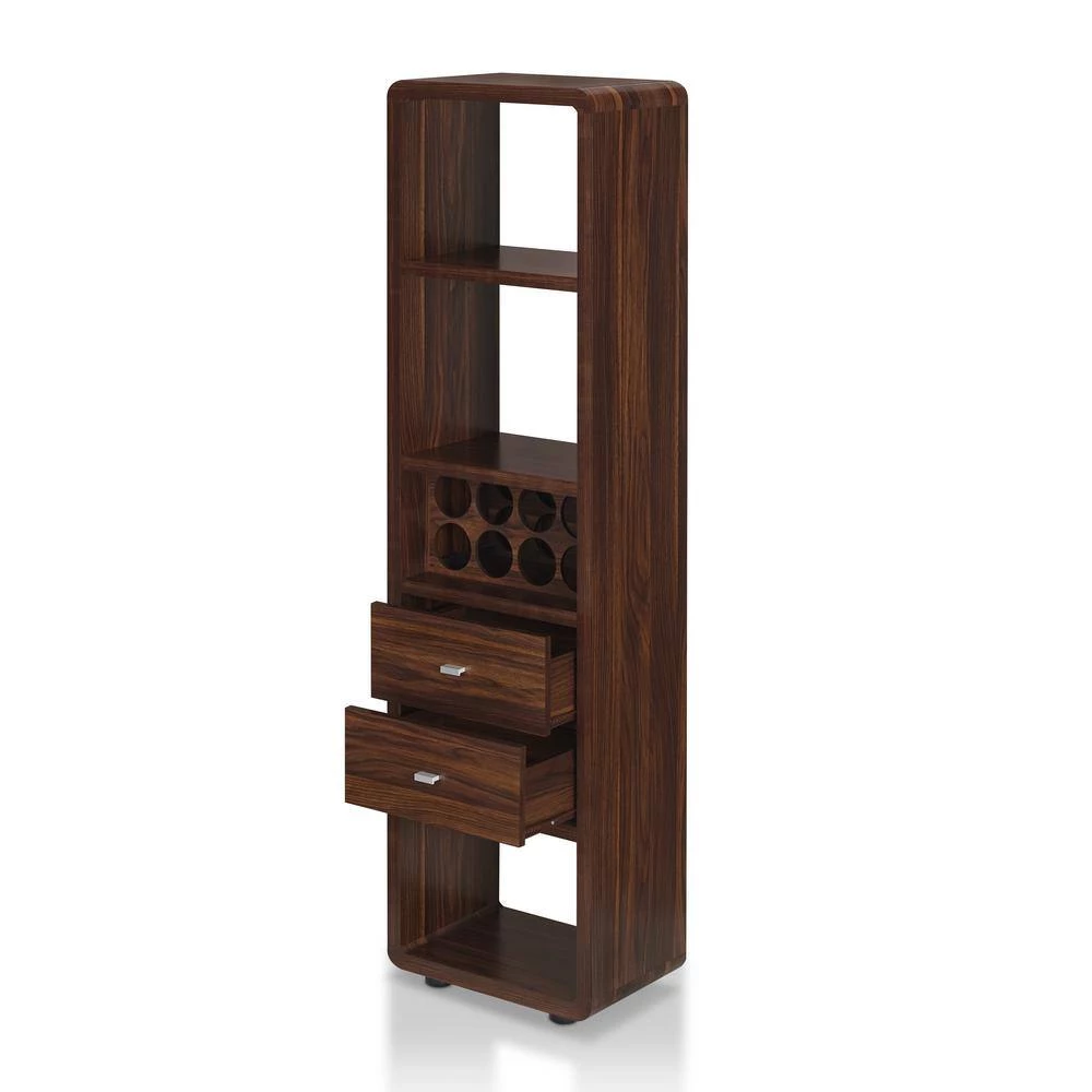 Yaelle 8-Botte Dark Walnut Wine Cabinet by Furniture of America 3 Yaelle 8-Botte Dark Walnut Wine Cabinet by Furniture of America - Image 3