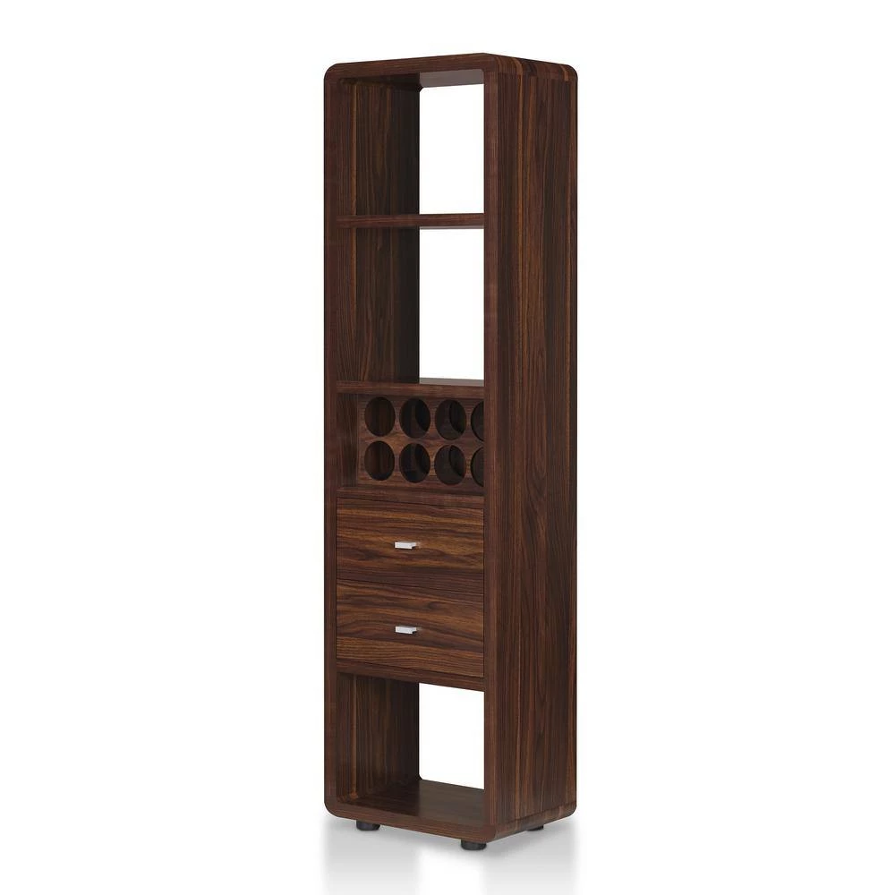 Yaelle 8-Botte Dark Walnut Wine Cabinet by Furniture of America 2 Yaelle 8-Botte Dark Walnut Wine Cabinet by Furniture of America - Image 2
