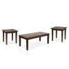 Rugge 3-Piece Dark Walnut Coffee Table Set by Furniture of America