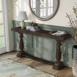 Terraza 59 in. Dark Walnut Rectangle Wood Console Table by Furniture of America -Furniture of America Sales Store dark walnut furniture of america console tables idf 4175wn s 31 1000