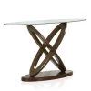 Quaze 48 in. Dark Walnut Oval Glass Console Table by Furniture of America