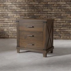 Paddie 3-Drawer Dark Walnut Nightstand (28 in. H x 28 in. W x 16.75 in. D) by Furniture of America -Furniture of America Sales Store dark walnut furniture of america nightstands idf 7734n 31 1000