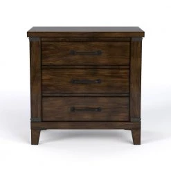 Paddie 3-Drawer Dark Walnut Nightstand (28 in. H x 28 in. W x 16.75 in. D) by Furniture of America -Furniture of America Sales Store dark walnut furniture of america nightstands idf 7734n 4f 1000