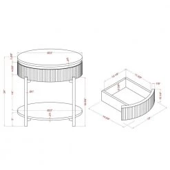 Kivelle 23 in. Dark Walnut and White Round Wood End Table with Drawer by Furniture of America 12 Kivelle 23 in. Dark Walnut and White Round Wood End Table with Drawer by Furniture of America -Furniture of America Sales Store dark walnut white and gold furniture of america end side tables idf 4412wn e 76 1000