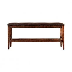 Remy Light Walnut Nailhead Counter Height Bench by Furniture of America
