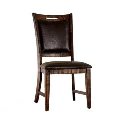 Remy Light Walnut Upholstered Side Chairs (Set of 2) by Furniture of America