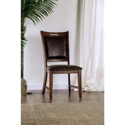 Remy Light Walnut Upholstered Side Chairs (Set of 2) by Furniture of America -Furniture of America Sales Store distressed dark oak furniture of america dining chairs idf 3061sc c3 1000