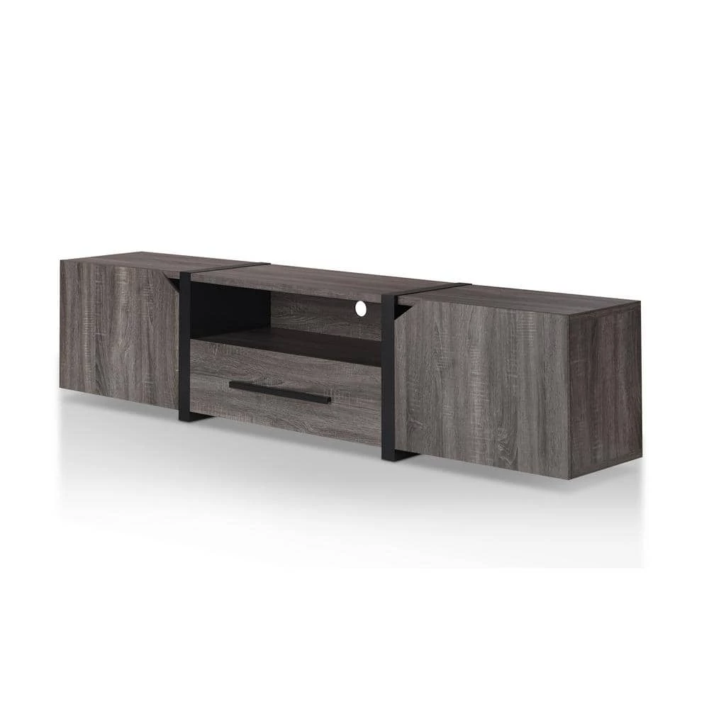 Balearic 81.5 in. Distressed Gray tv Stand Fits tv's up to 94 in. by Furniture of America 2 Balearic 81.5 in. Distressed Gray tv Stand Fits tv's up to 94 in. by Furniture of America - Image 2