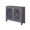 Carden Distressed Gray Accent Storage Cabinet With Glass Window-Panel Doors by Furniture of America