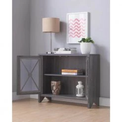 Carden Distressed Gray Accent Storage Cabinet With Glass Window-Panel Doors by Furniture of America -Furniture of America Sales Store distressed gray furniture of america accent cabinets idi 192519 c3 1000