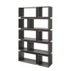 Gari 65.25 in. Distressed Gray/Black Faux Wood 10-shelf Etagere Bookcase with Open Back by Furniture of America