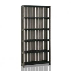 Wenoah 72 in. Distressed Gray/Black Wood 5-shelf Standard Bookcase with Reclaimed Wood by Furniture of America