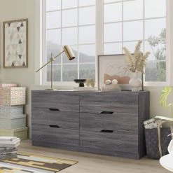 Tobin 15.50 in. 6-Drawer Distressed Gray Dresser by Furniture of America -Furniture of America Sales Store distressed gray furniture of america dressers idi k20037 1f 1000