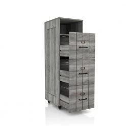 Macsen Distressed Gray 3-Drawer File Cabinet with Wheels by Furniture of America -Furniture of America Sales Store distressed gray furniture of america file cabinets hfw 1655c35 77 1000