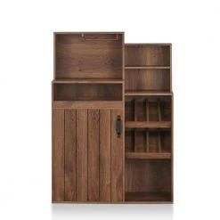 Manakara Distressed Walnut Baker's Rack with 8-Bottle Wine Rack by Furniture of America -Furniture of America Sales Store distressed walnut furniture of america baker s racks fgi 17703c21 4f 1000