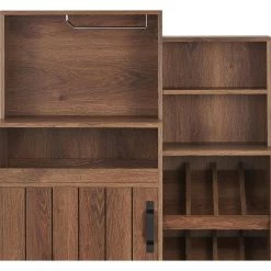 Manakara Distressed Walnut Baker's Rack with 8-Bottle Wine Rack by Furniture of America -Furniture of America Sales Store distressed walnut furniture of america baker s racks fgi 17703c21 fa 1000