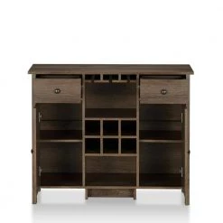 Timothy 6-Bottle Distressed Walnut Wine Bar Cabinet by Furniture of America -Furniture of America Sales Store distressed walnut furniture of america bar cabinets fgi 18719c21 77 1000