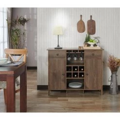 Timothy 6-Bottle Distressed Walnut Wine Bar Cabinet by Furniture of America -Furniture of America Sales Store distressed walnut furniture of america bar cabinets fgi 18719c21 c3 1000