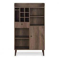 Pierpont Distressed Walnut 6-Bottle Wine Cabinet by Furniture of America