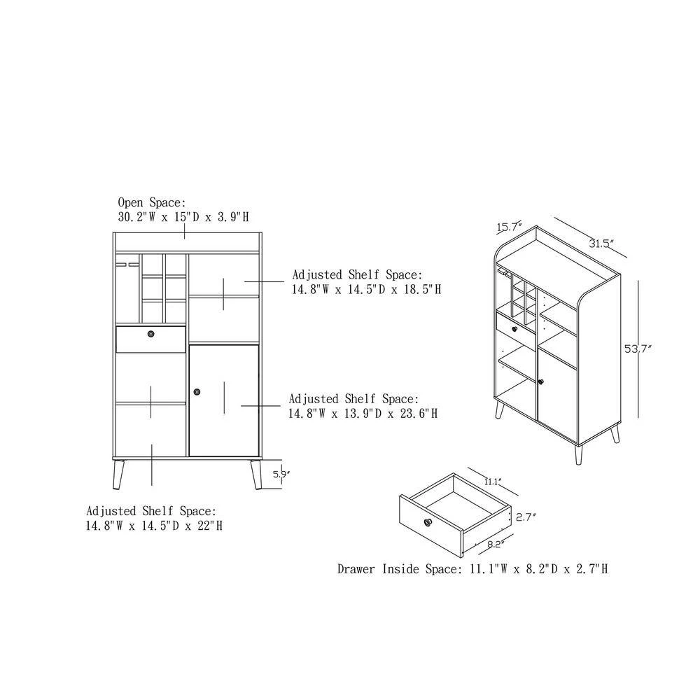 Pierpont Distressed Walnut 6-Bottle Wine Cabinet by Furniture of America 6 Pierpont Distressed Walnut 6-Bottle Wine Cabinet by Furniture of America - Image 6