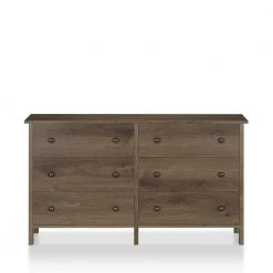 London 6-Drawer Distressed Walnut Dresser by Furniture of America