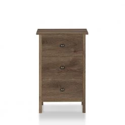 Lana 3-Drawer Distressed Walnut Nightstand by Furniture of America