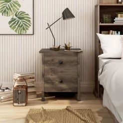 Lana 2-Drawer Distressed Walnut Nightstand by Furniture of America -Furniture of America Sales Store distressed walnut furniture of america nightstands fgi 18603c21 s 31 1000