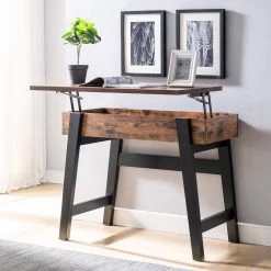 Kelli 36 in. Distressed Wood and Black Standard Rectangle Wood Console Table with Lift Top by Furniture of America -Furniture of America Sales Store distressed wood and black furniture of america console tables idi 192426 31 1000