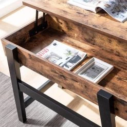 Kelli 36 in. Distressed Wood and Black Standard Rectangle Wood Console Table with Lift Top by Furniture of America -Furniture of America Sales Store distressed wood and black furniture of america console tables idi 192426 76 1000