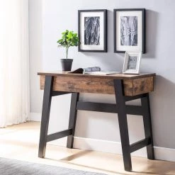 Kelli 36 in. Distressed Wood and Black Standard Rectangle Wood Console Table with Lift Top by Furniture of America -Furniture of America Sales Store distressed wood and black furniture of america console tables idi 192426 fa 1000