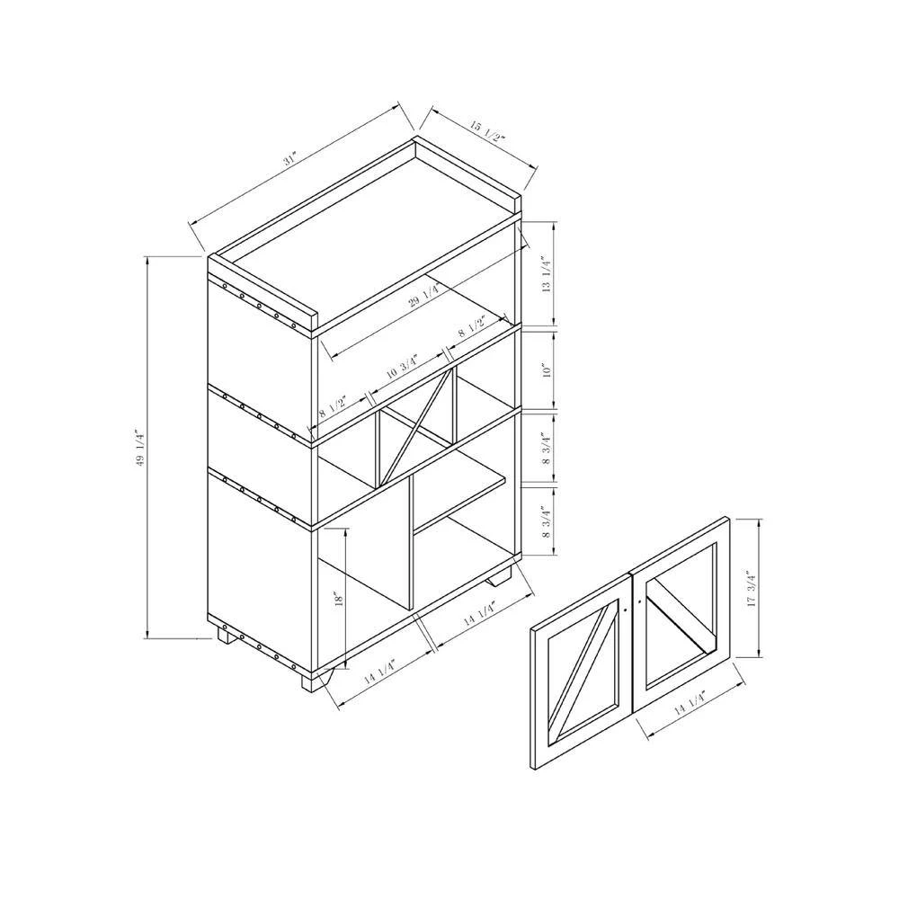 Capalli Distressed Wood Buffet with 7-Shelf by Furniture of America 7 Capalli Distressed Wood Buffet with 7-Shelf by Furniture of America - Image 7