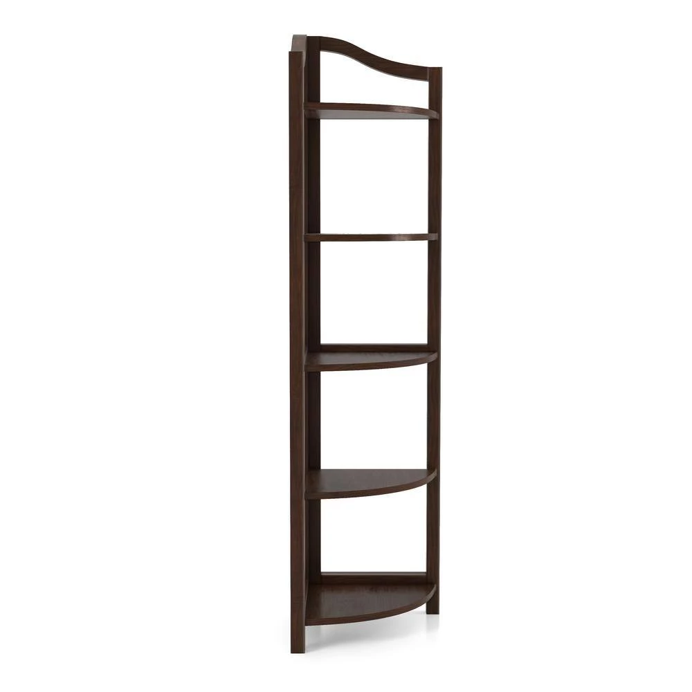 Neil 62 in. Espresso Wood 5-shelf Corner Bookcase by Furniture of America 4 Neil 62 in. Espresso Wood 5-shelf Corner Bookcase by Furniture of America - Image 4