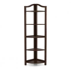 Neil 62 in. Espresso Wood 5-shelf Corner Bookcase by Furniture of America