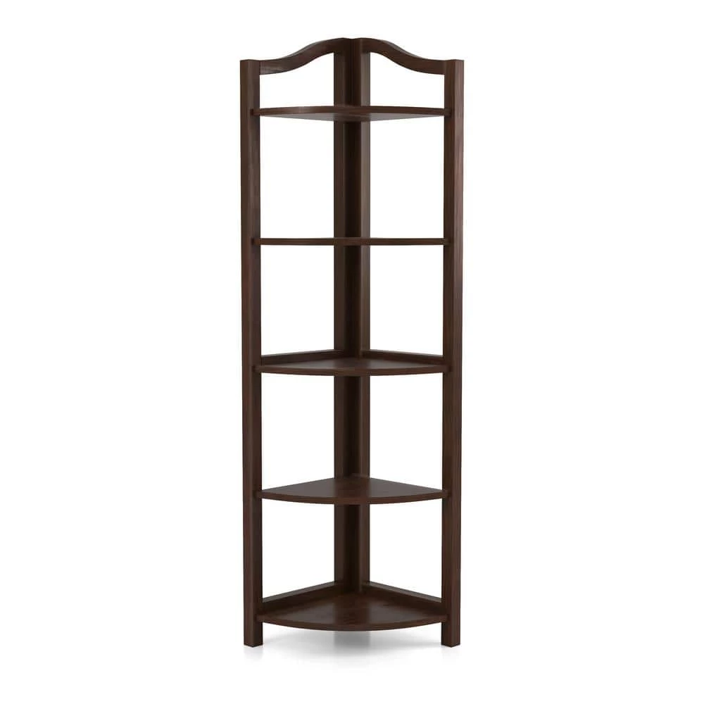 Neil 62 in. Espresso Wood 5-shelf Corner Bookcase by Furniture of America 1 Neil 62 in. Espresso Wood 5-shelf Corner Bookcase by Furniture of America