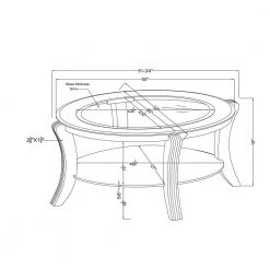 Uluru 52.5 in. Espresso and Clear Oval Glass Coffee Table with 1-Shelf by Furniture of America -Furniture of America Sales Store espresso furniture of america coffee tables idf 4488c 76 1000