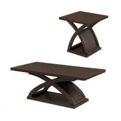 Luxor 2-Piece 48 in. Espresso Large Rectangle Wood Coffee Table Set with Shelf by Furniture of America