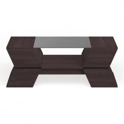 Kornat 47 in. Espresso Rectangle Glass Coffee Table by Furniture of America -Furniture of America Sales Store espresso furniture of america coffee tables ynj 1405 5 c3 1000