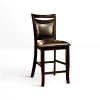 Swanson Espresso Leather Counter Height Dining Chair (Set of 2) by Furniture of America
